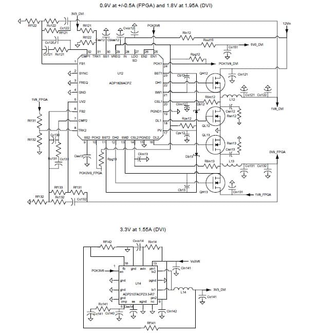 ADP1829 PWM buck controller uses 10.8 V to 13.2 V for the input voltage