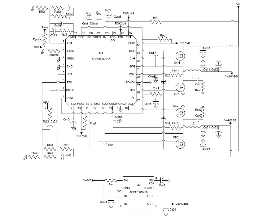 ADP1829 PWM buck controller uses 9V to 12V for in the input voltage