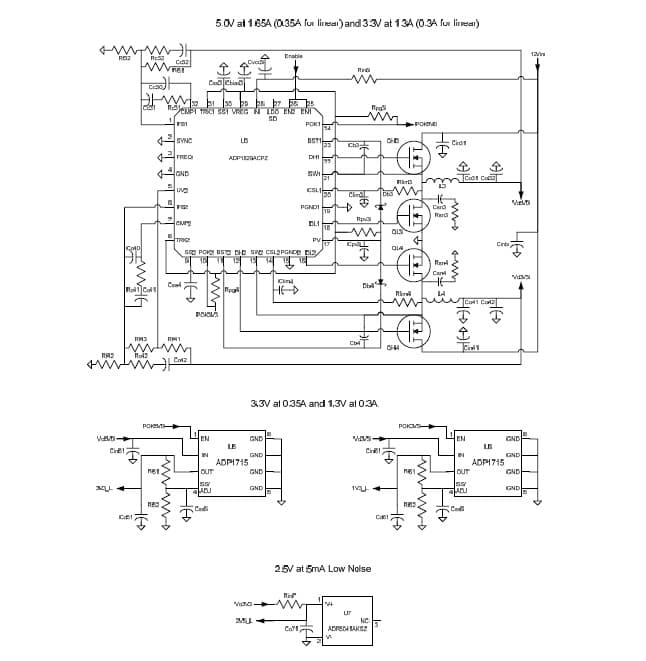 ADP1829 PWM buck controller uses 10.8 V to 13.2 V for the input voltage