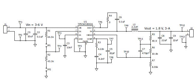 TPS5432EVM-116 3-A, SWIFT Regulator Evaluation Module