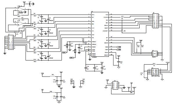 ADS8363EVM, Evaluation module for the ADS8363, a 16-bit,42channel, serial analog-to-digital converter