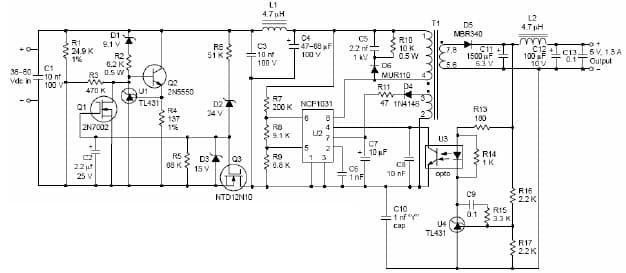 NCP1031POEEVB, 6.5 W PoE DC-DC Converter Evaluation Board