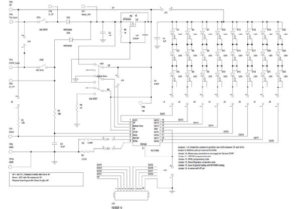 NCV7680PWR22GEVB, Evaluation Board using NCV7680 PWM dimming octal LED driver