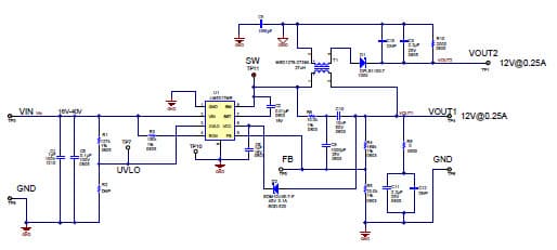 PMP7941.2, Fly-Buck Power Supply Using LM5017,Two 12V@0.25A Outputs