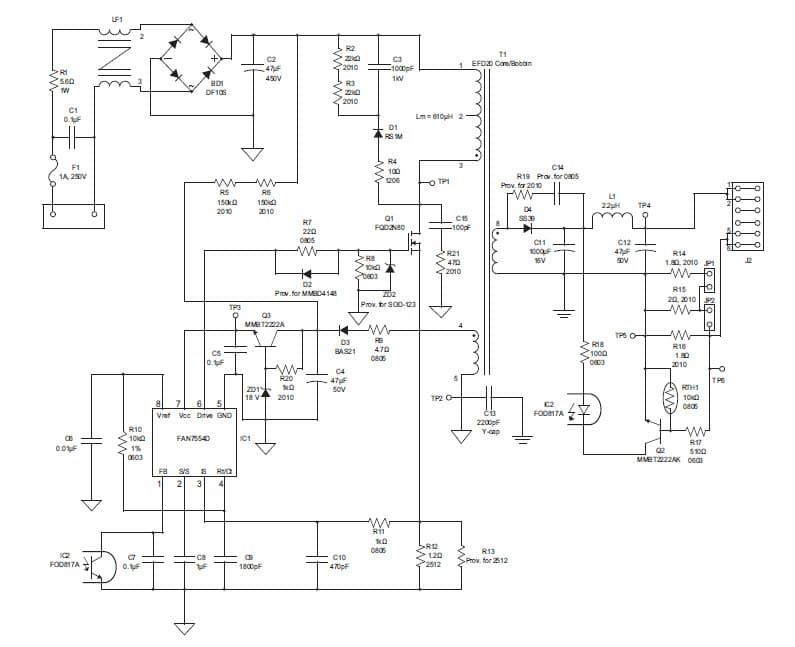 FEB157-001, Evaluation Board using FAN7554D PWM controller, high brightness LED driver