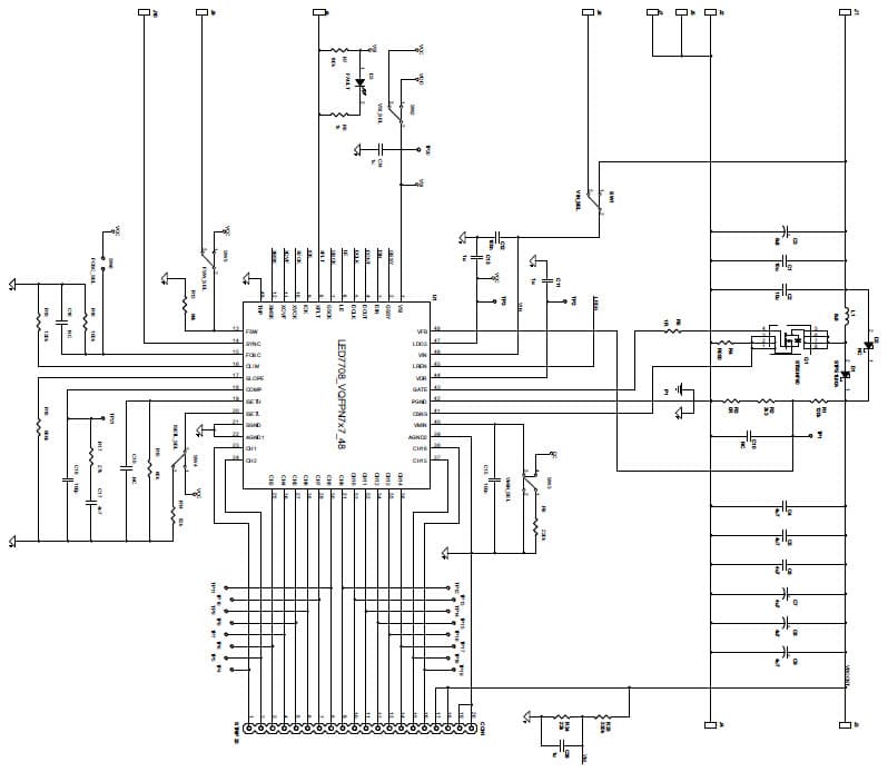 STEVAL-ILL035V1, Demonstration Board using LED7708 multi-channel LED backlight driver with integrated boost controller