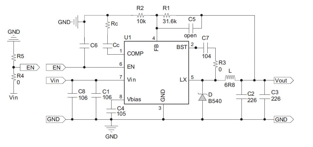 AOZ1212AI-EVB, Evaluation Board using AOZ1212AI DC-DC single step down converter