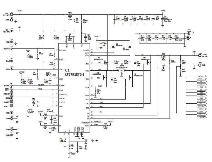 DC2009A, Demonstration Board using LT3791-1, 60V four-switch synchronous buck-boost controller