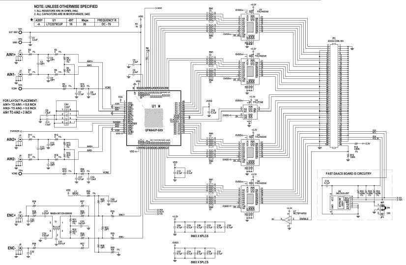 DC1975A, Demo Board using LTC2270 high speed, 16-bit, 20 MSPS dual Analog to Digital Converter