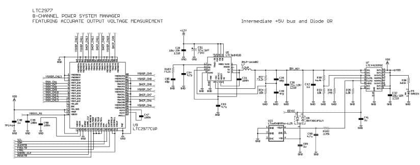 DC1962C, Demonstration Board using LTC3880 dual output PolyPhase step-down DC-DC controller with digital power system management