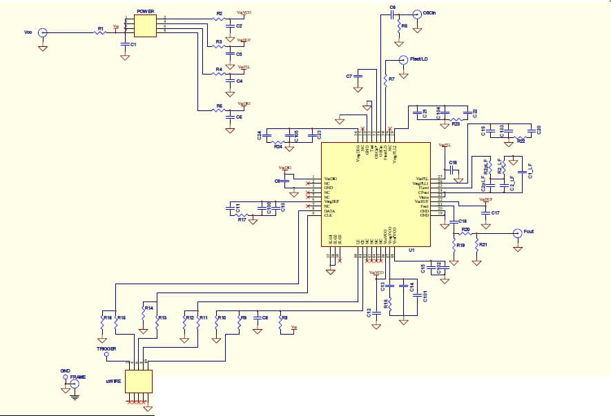 LMX2531LQ1742FPEB, Evaluation Board using LMX2531LQ1742 high performance frequency synthesizer system with integrated VCO