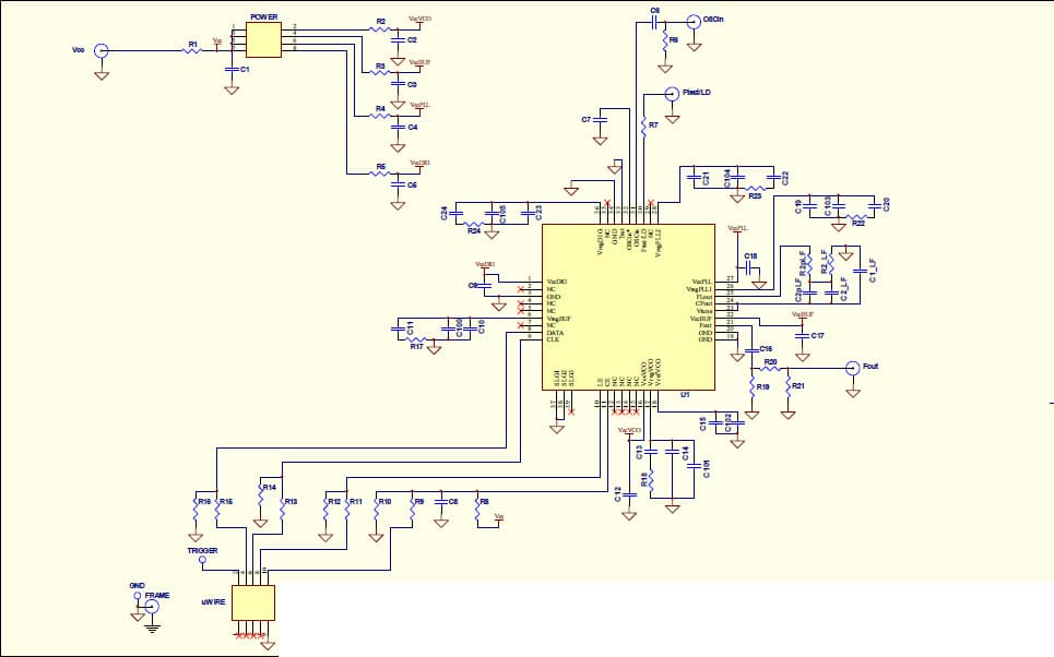 LMX2531LQ1146EFPEB, Evaluation Board using LMX2531LQ1146E high performance frequency synthesizer system with integrated VCO