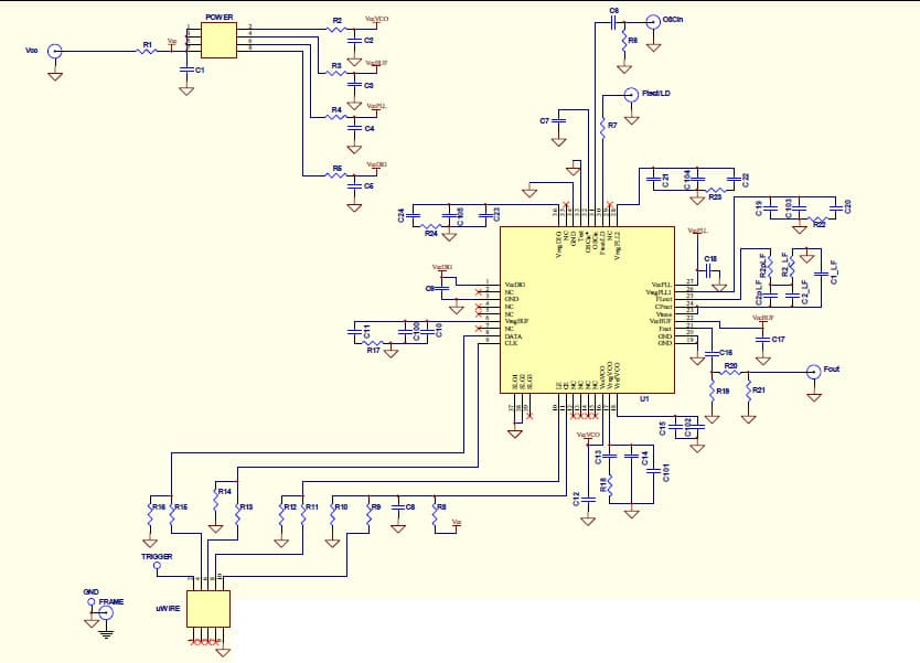 LMX2531LQ1778EFPEB, Evaluation Board using LMX2531LQ1778E high performance frequency synthesizer system with integrated VCO