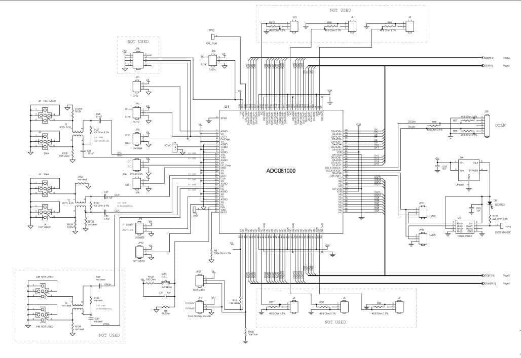 ADC081000EVAL, Evaluation Board using ADC081000 high performance, low power 8-Bit, 1 GSPS Analog-to-Digital Converter