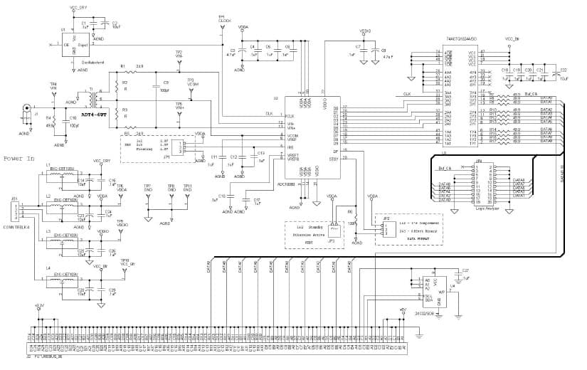 ADC10040EVAL, Evaluation Board using ADC10040, 10-bit, 40 MSPS, 3V, 55.5 mW Analog-to-Digital Converter