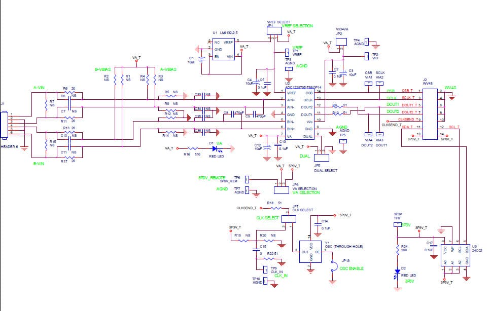 ADC122S706EB/NOPB, Evaluation Board using ADC122S706 dual, 12-bit, 1 MSPS simultaneous sampling Analog-to-Digital converter