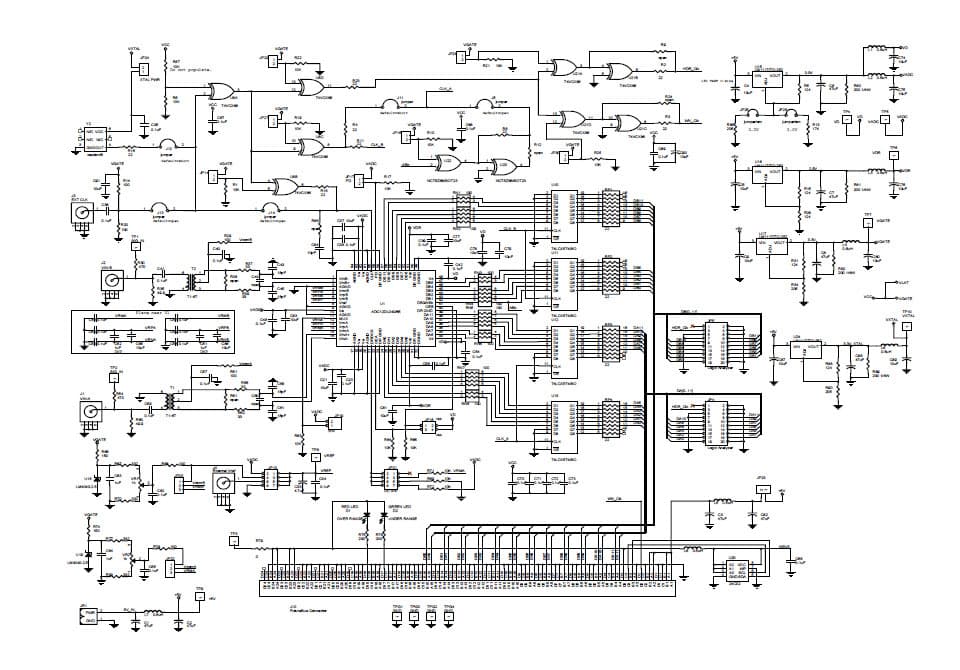 ADC10DL065EVAL, Evaluation Board using ADC10DL065, 10-bit, 65 Msps, 3.3V Analog to Digital Converter