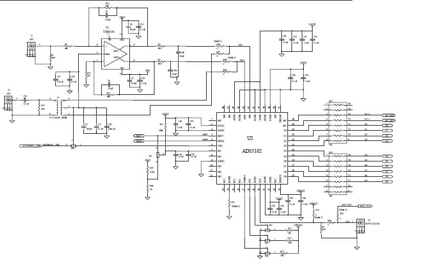 ADS5102EVM, Evaluation Board using ADS5102 low-power, 10-bit, 65 MSPS Analog to Digital Converter