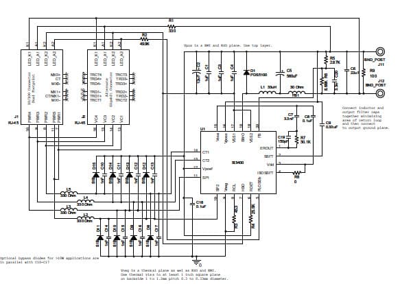 Si3400-EVB, Non-Isolated Evaluation Board using Si3400 for a power supply in a Power over Ethernet (PoE)