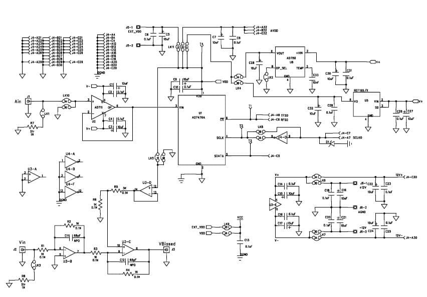 EVAL-AD7477ACBZ, Evaluation Board using AD7477A, 10-bit, 1 MSPS high speed, low power Analog to Digital Converter