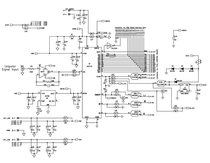 EVAL-AD7472CB, Evaluation Board using AD7472, 12-bit, 1.5 MSPS high speed, low power Analog to Digital Converter