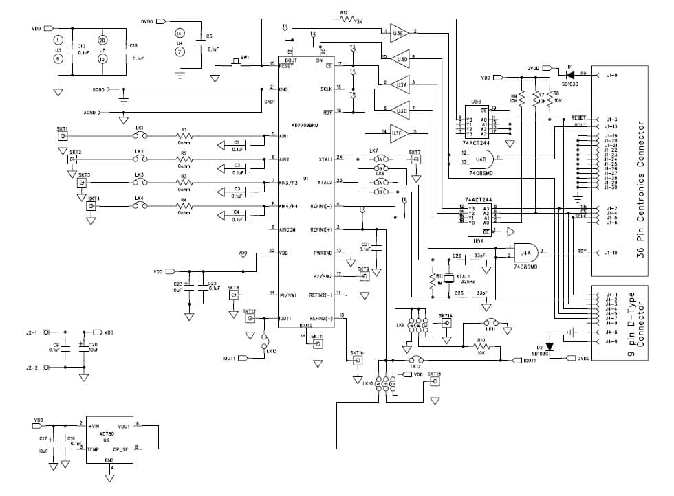 EVAL-AD7709EB, Evaluation Board using AD7709, 16-bit, sigma delta Analog to Digital Converter with current sources