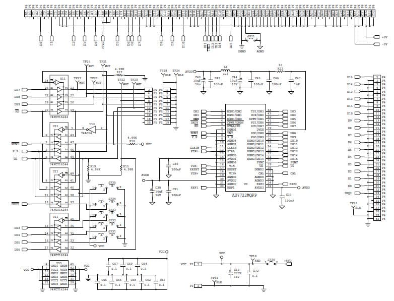 EVAL-AD7722CB, Evaluation Board using AD7722, 16 bit, 195 KSPS sigma delta Analog to Digital Converter