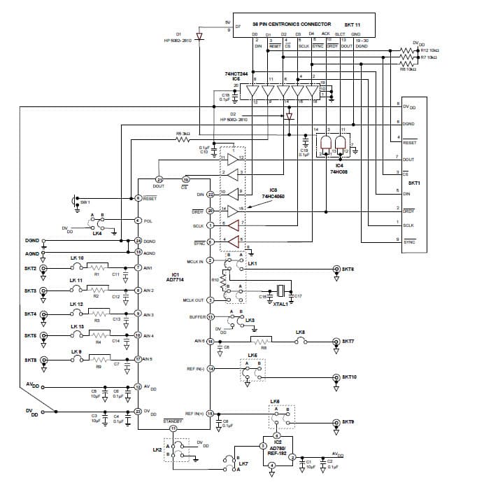 EVAL-AD7714-5EB, Evaluation Board using AD7714, 24-bit signal conditioning Analog to Digital Converter