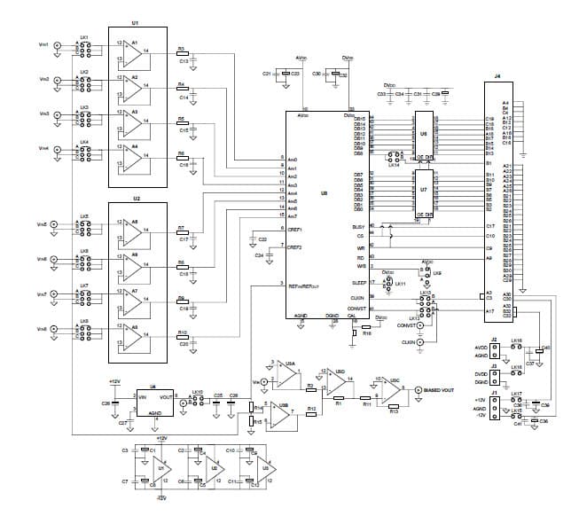 EVAL-AD7859CB, Evaluation Board using AD7859, 12-bit, 200 kSPS multi-channel Sampling Analog to Digital Converter