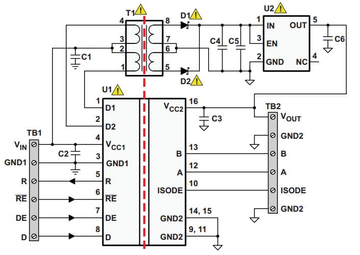 ISO1176TEVM-433, Evaluation Board for Isolated, 40-Mbps, 3.3-V to 5-V Profibus Interface