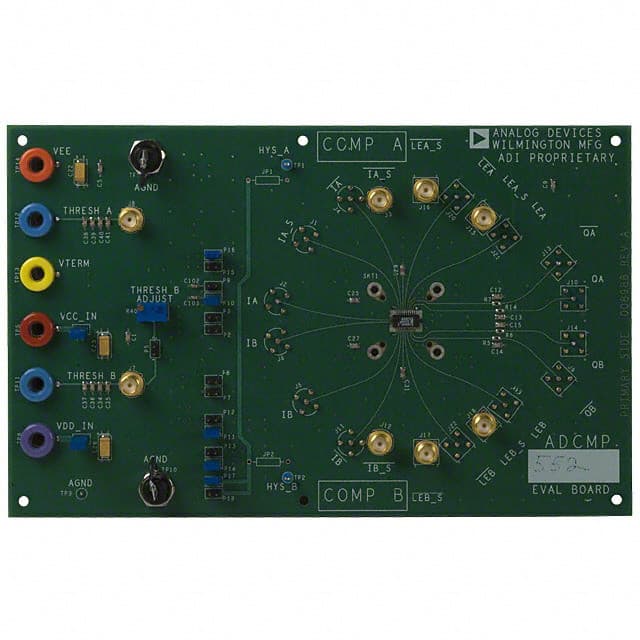 EVAL-ADCMP552BRQ, Evaluation board for featuring ADCMP552, Dual High Speed PECL Comparators that are available in 20-lead QSOP