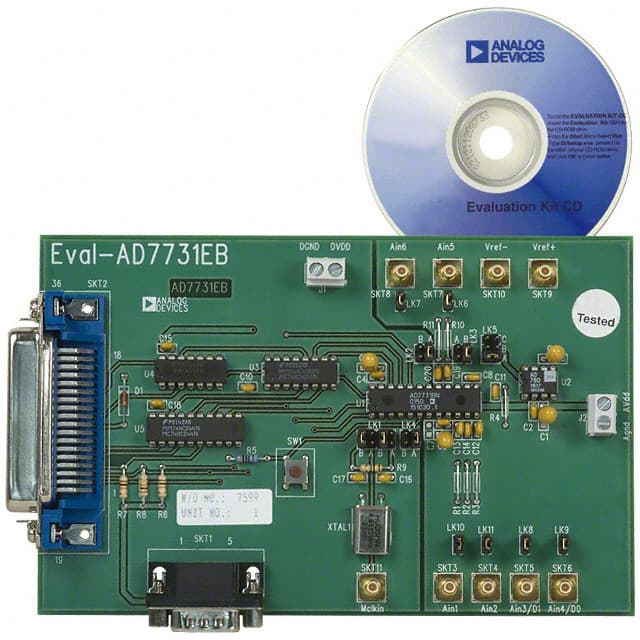 EVAL-AD7731EB, evaluation board for AD7731, 24-Bit, 5MSPS ADC for Industrial Control