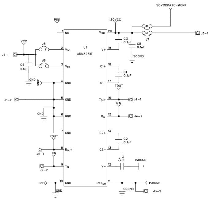 EVAL-ADM3251EEBZ, Evaluation Board for ADM3251 Isolated, Single-Channel RS-232 Line Driver/Receiver