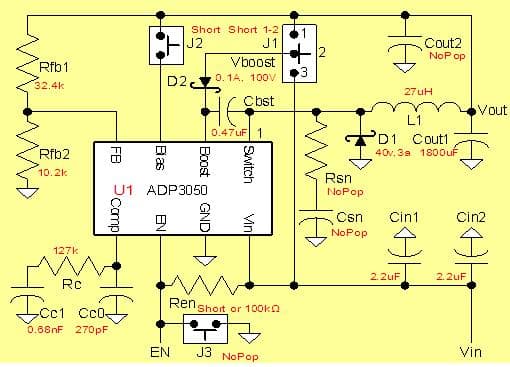 ADP3050-BL1-EVZ, ADP3050 Evaluation Kit that featuring ADP3050, 200 KHz, 1 A High Voltage Step-Down Switching Regulator