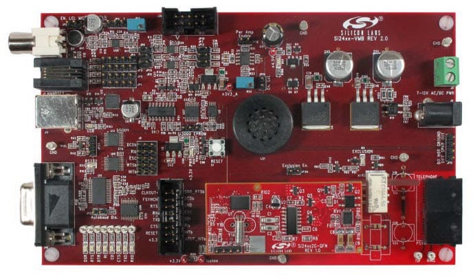 SI2417FT18-EVB, Evaluation Board for the SI2417 ISOmodem with a UART interface