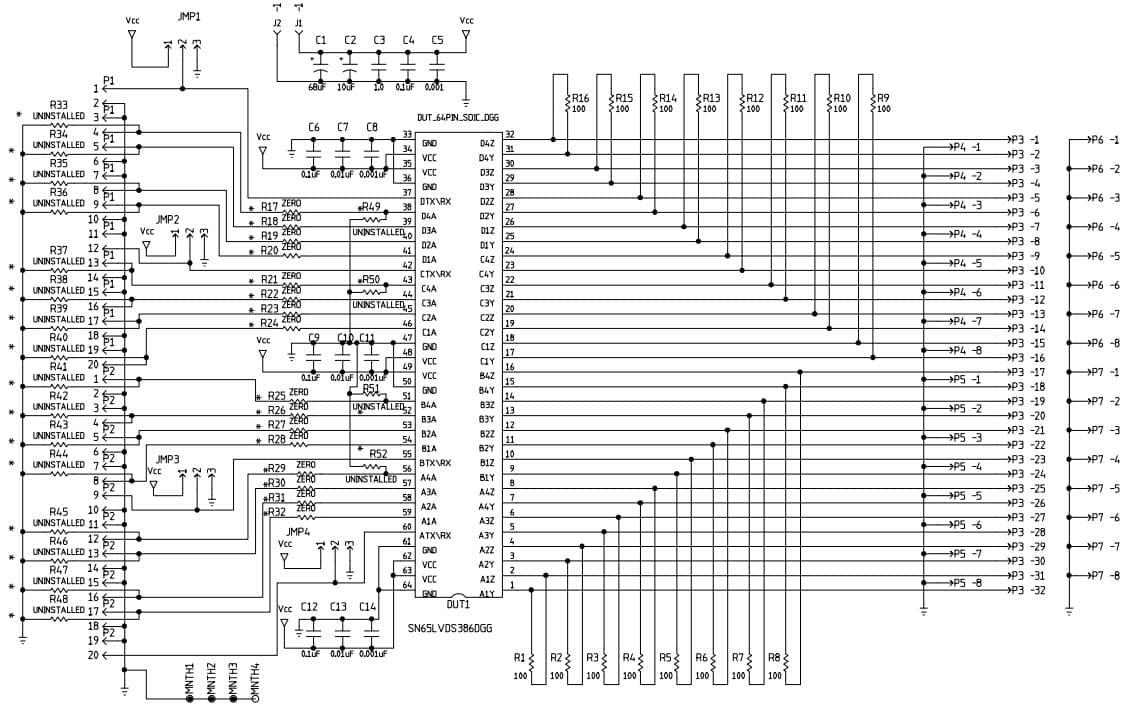 SN65LVDS386EVM, 16-channel LVDS Receiver Evaluation Module