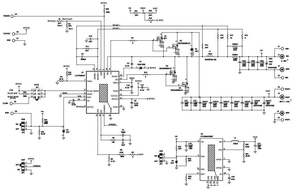 DC2173A, Demonstration Board using LTC3769, 60-VIN Low IQ Synchronous Boost Controller