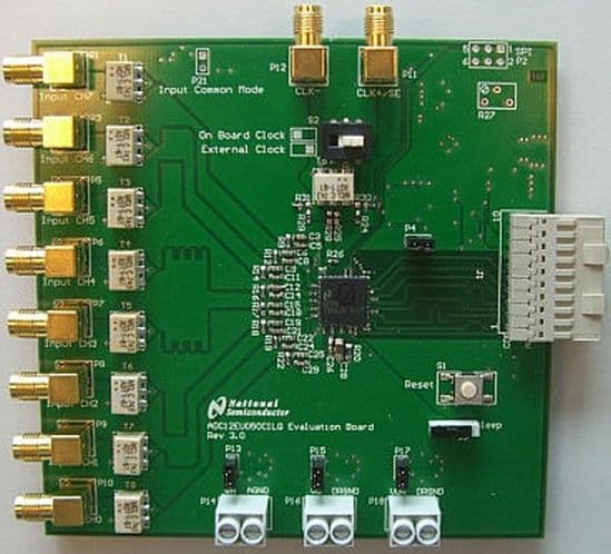 ADC12EU050EB, Evaluation Board for ADC12EU050 Ultra-low Power, Octal, 12-bit, 40-50MSPS Sigma-Delta ADC