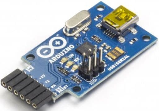 A000059, Arduino USB Mini - Development Kit features the Atmega8U2 MCU programmed as a USB-to-Serial Converter