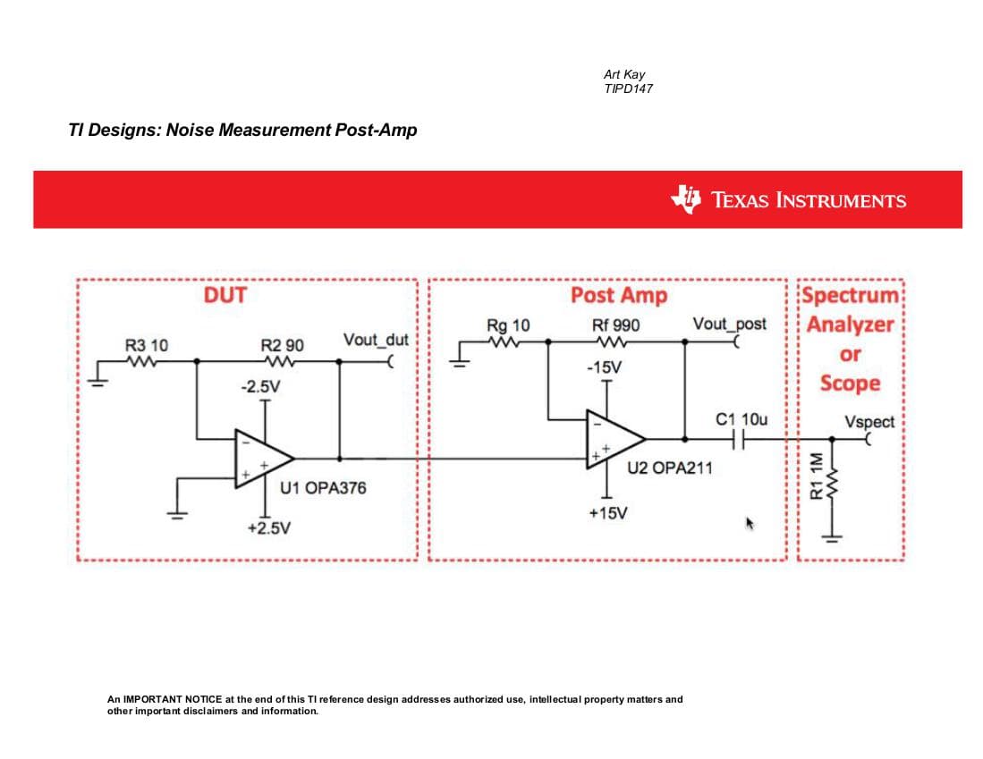 TIPD147, Noise Measurement Post-Amp for Oscilloscope or Spectrum Analyzer