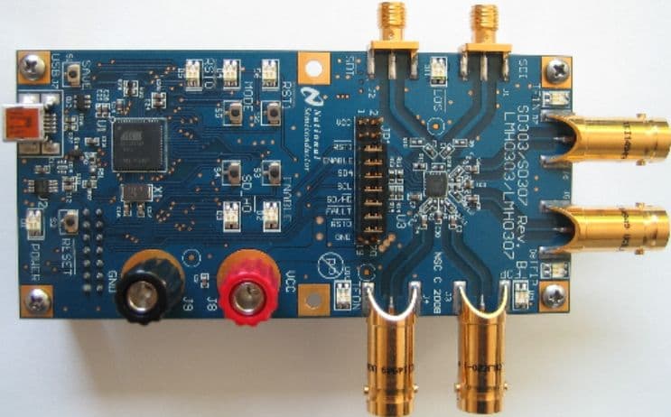 SD303EVK, Evaluation Board for LMH0303 Single Dual 3Gbps HD SD SDI Cable Driver with Cable Detect