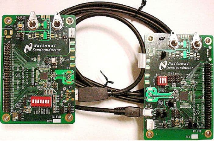 SERDESUR-65USB/NOPB, Evaluation Kit for the DS90UR905Q and DS90UR906Q FPD-Link II Serializer/Deserializer chipset