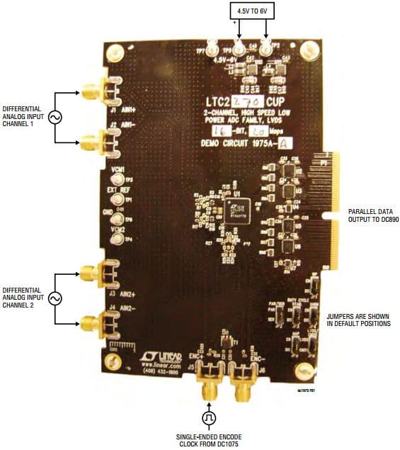 DC1975A-A, Demonstration Board using the LTC2270, 16-Bit, 20-Msps Dual ADC