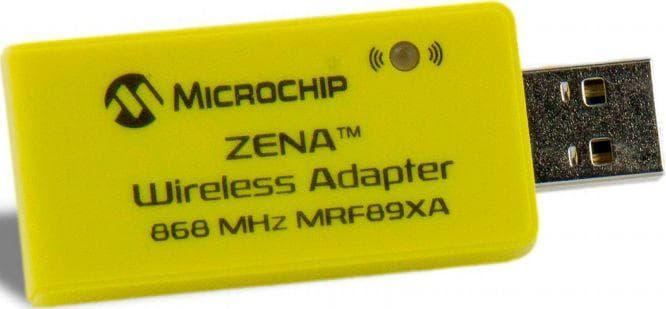 AC182015-2, ZENA Wireless Adapter with 868-MHz MRF89XA RF Transceiver