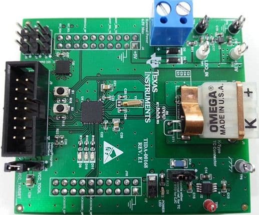 TIDA-00168, Thermocouple AFE Using RTD or Integrated Temperature Sensor for Cold Junction Compensation (CJC)