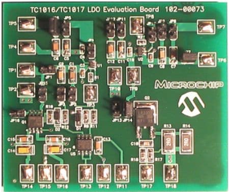 TC1016/17EV, Evaluation Board for the TC1017 LDO Linear Regulator