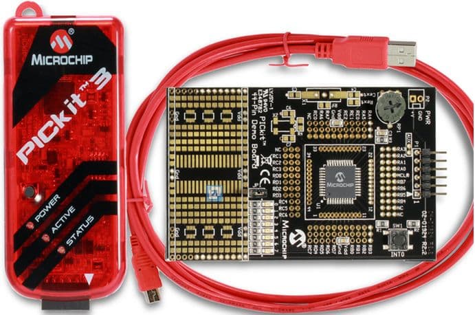 DV164131, PICkit 3 Debug Express allows debugging and programming of PIC and dsPIC Flash microcontrollers