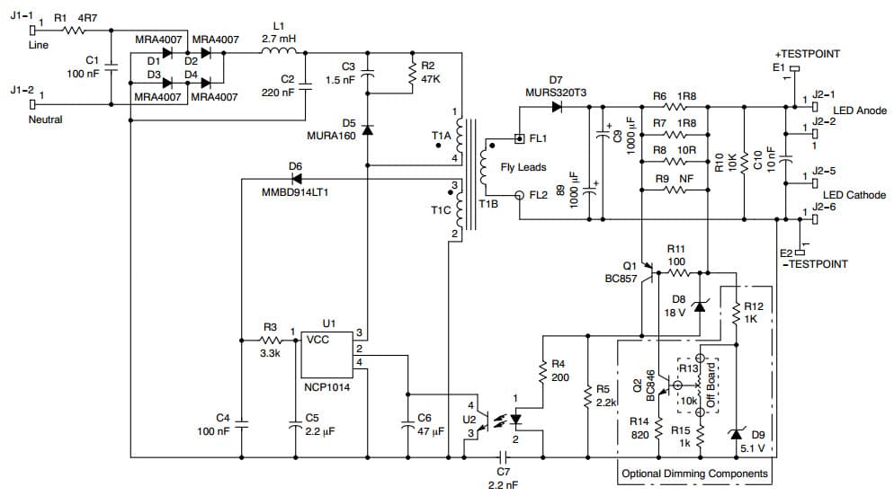 TND371-D, Offline LED Driver Intended for ENERGY STAR Residential LED Luminaire Applications