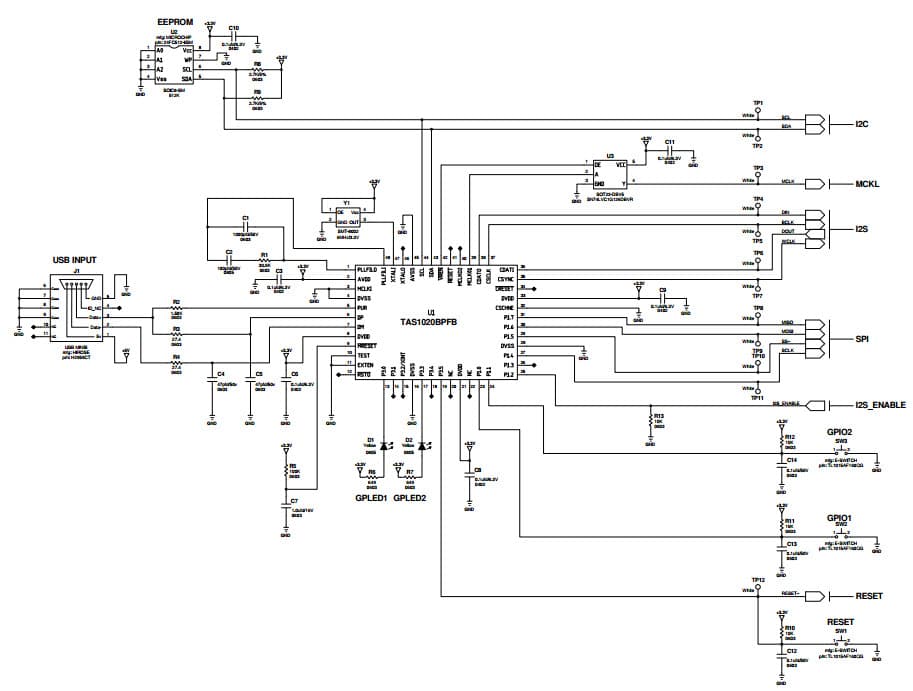 TLV320AIC3100EVM-U, Evaluation Board for TLV320AIC3100 Low-Power Audio Codec With 1.3W Stereo Class-D Speaker Amplifier