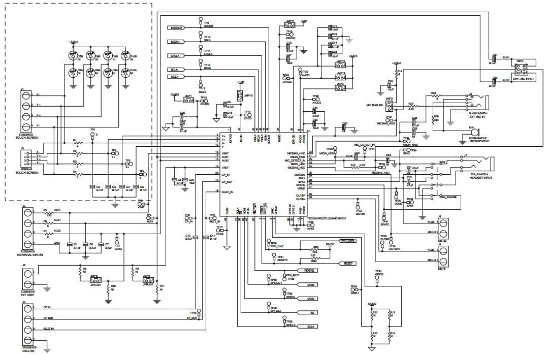 TSC2101EVM, Evaluation Board for TSC2101 advanced touch screen controller Audio Codec